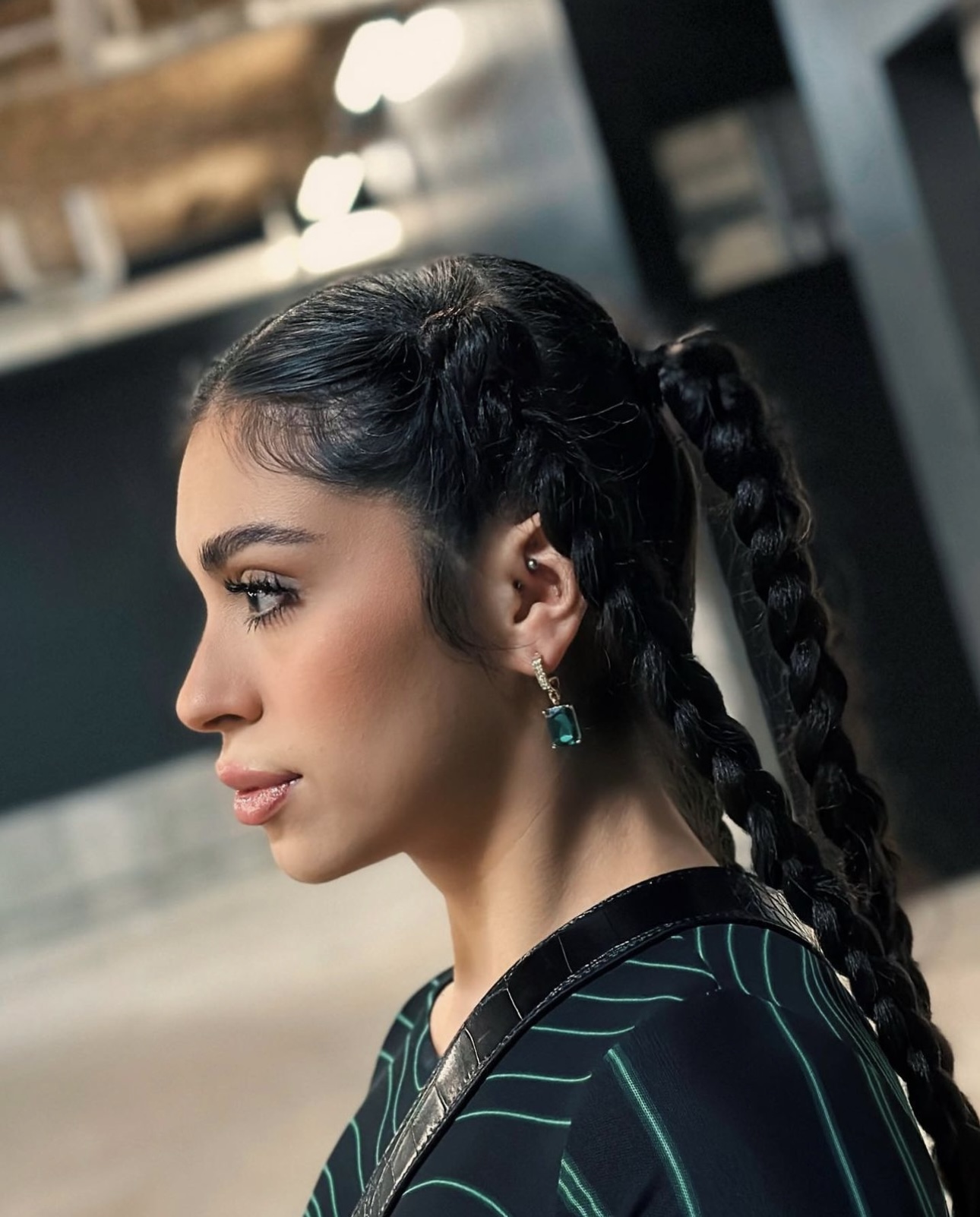 Girl with big braids