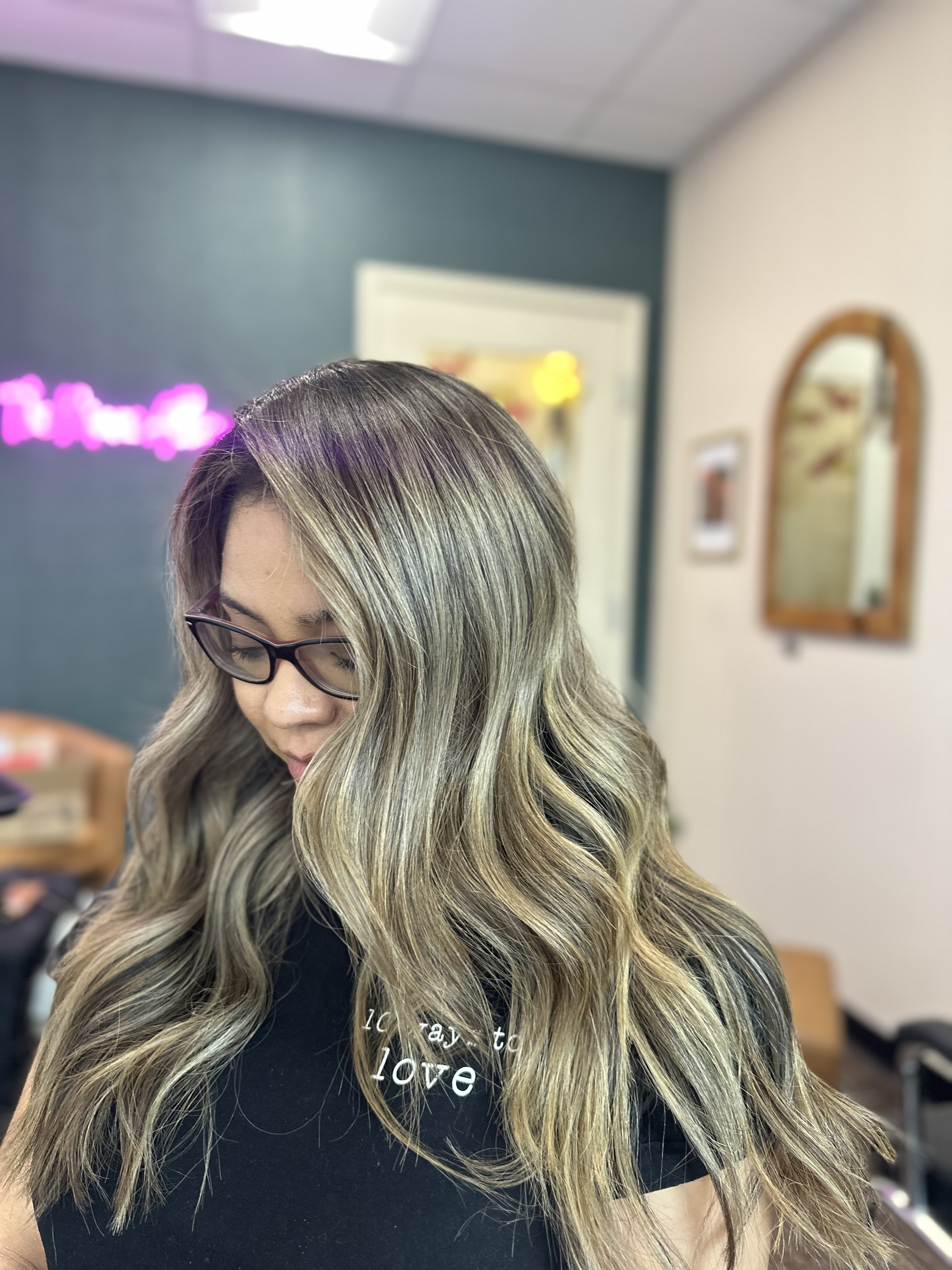 Styled female hair